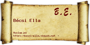Bécsi Ella névjegykártya